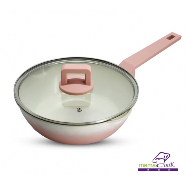 馬卡龍漸層繽紛 鈦陶瓷不沾煎炒鍋 - 珊瑚粉.jpg