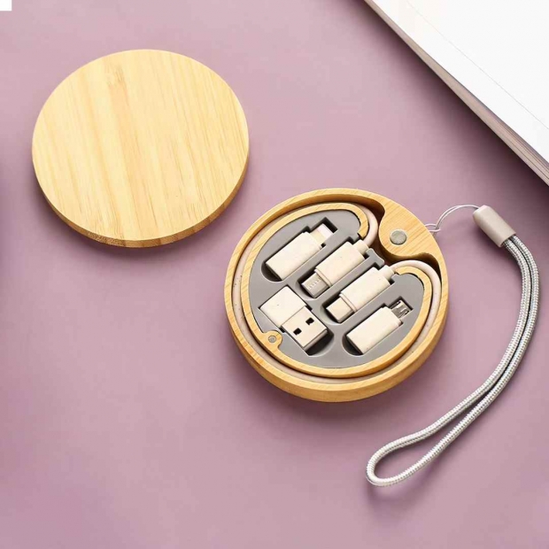 竹木圓形收納充電盒 #INQ-40