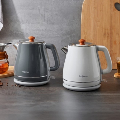 英式典雅雙層防燙電熱水壺1.8L